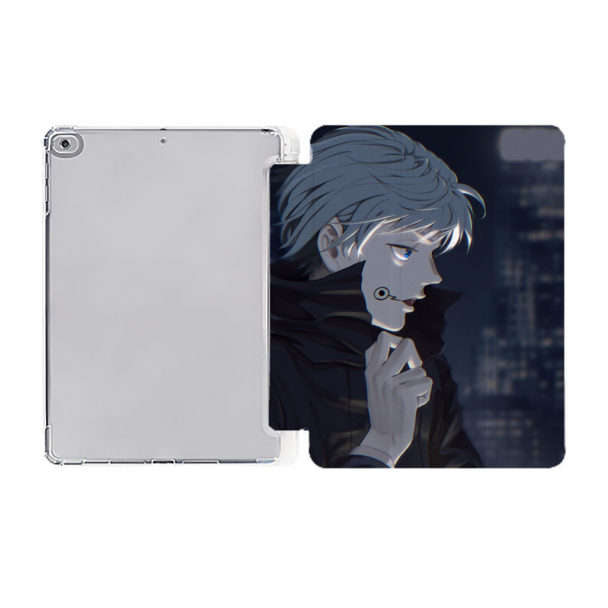 （画像用） 呪術廻戦 Jujutsu Kaisen IPad ケース ペン収納付き 三つ折りスタンド PUレザー×シリコン 対応機種9.5/10.5/10.9インチ